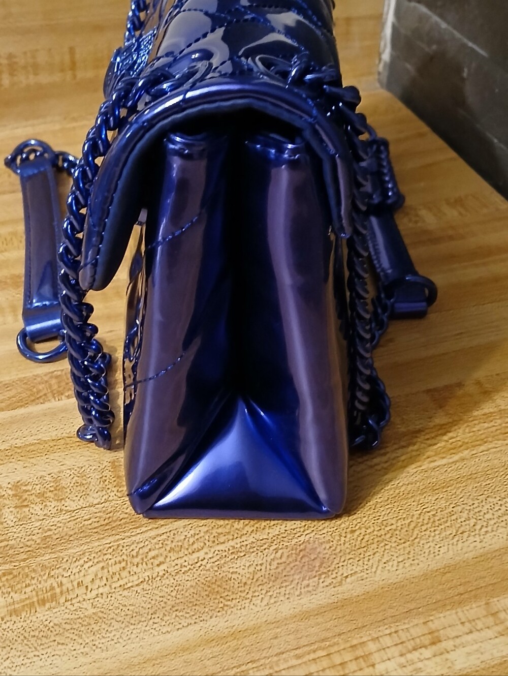 Kurt Geiger NWT Blueish Metallic Kensington & Dustbag - Picture 4 of 10